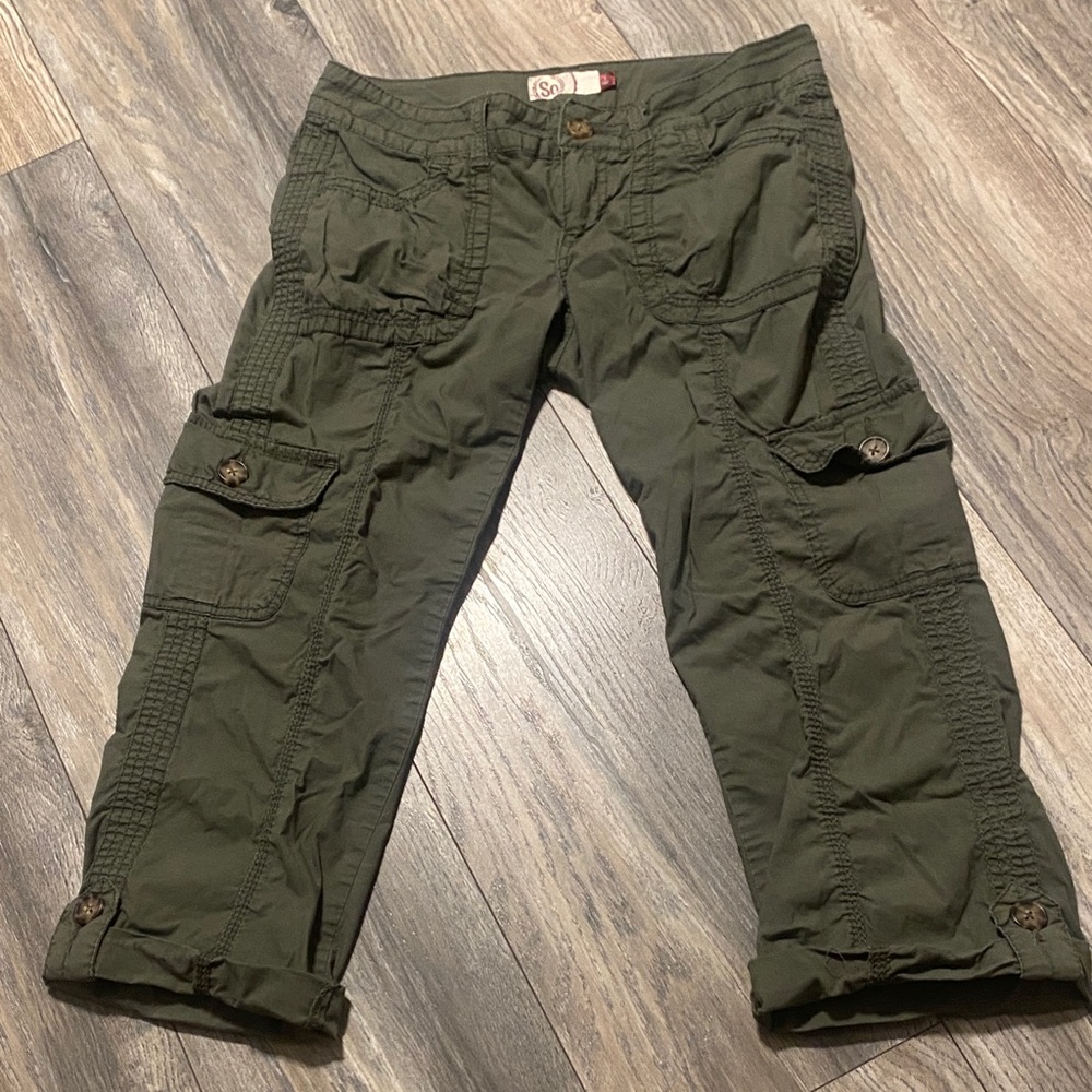 SO Forest Green Cargo Pants Low Rise